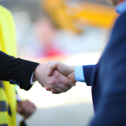 Shaking hands over a construction loan.